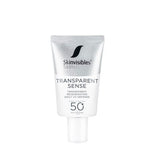 Skinvisibles Transparent Sense SPF50+ solkrem for tørr og sensitiv hud uten hvit hinne