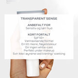 Skinvisibles Transparent Sense SPF50+ – skånsom solbeskyttelse for tørr hud med transparent resultat