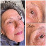 Bryn rekonstruksjon av manglende hår med permanent makeup pmu. Utført av linergist